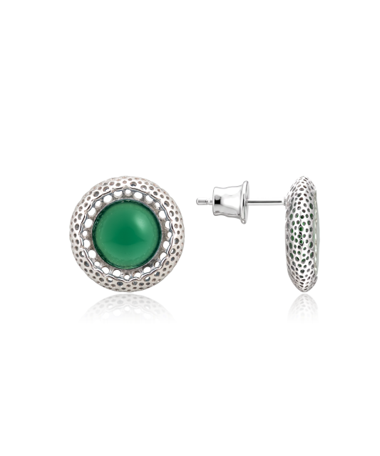 Серьги из серебра с агатом