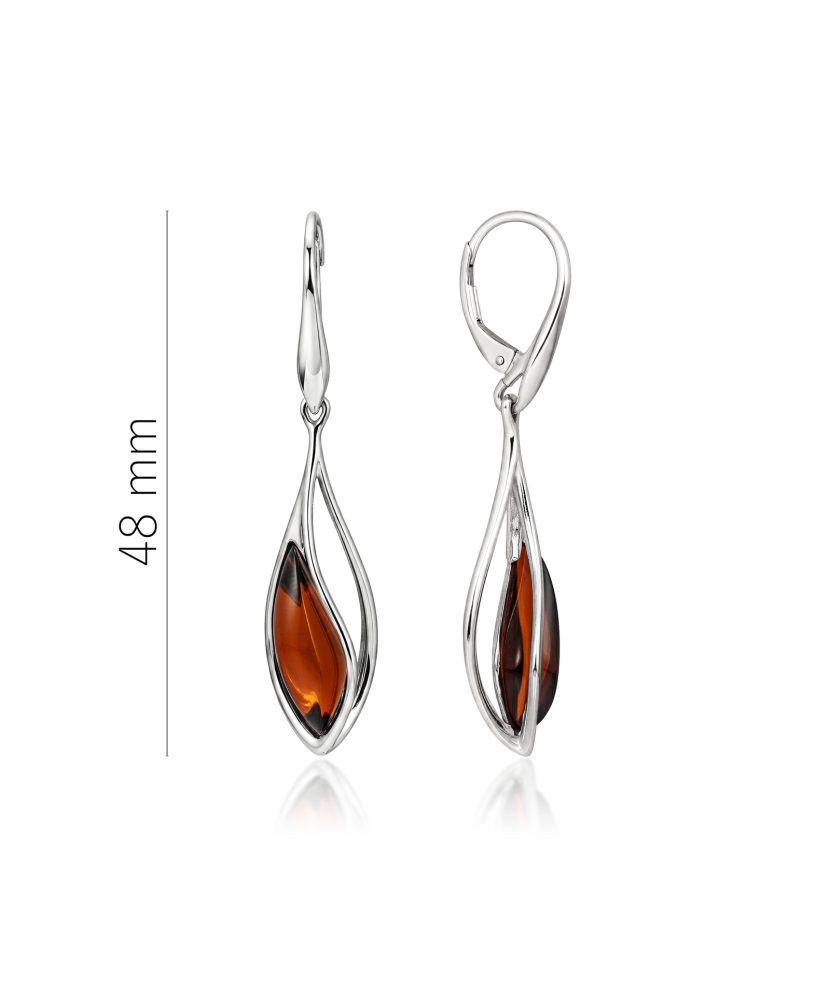 Sterling silver earrings with amber