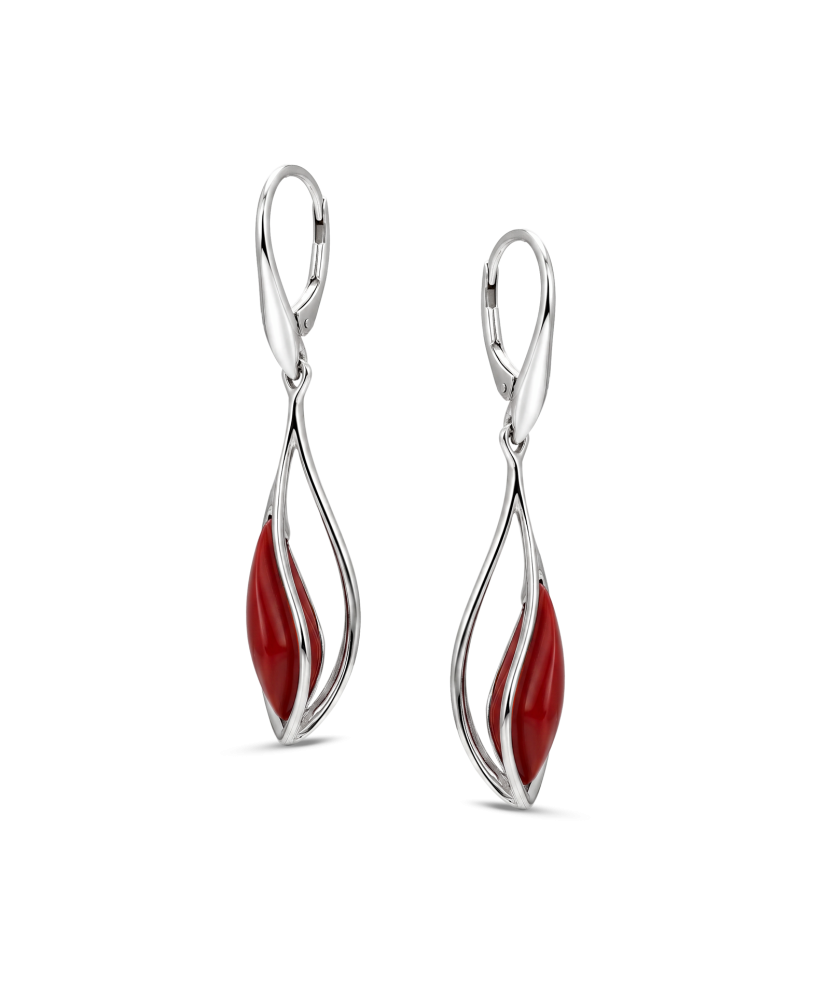 Sterling silver earrings with coral