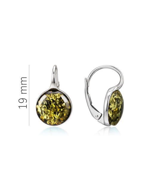 Sterling silver earrings with amber