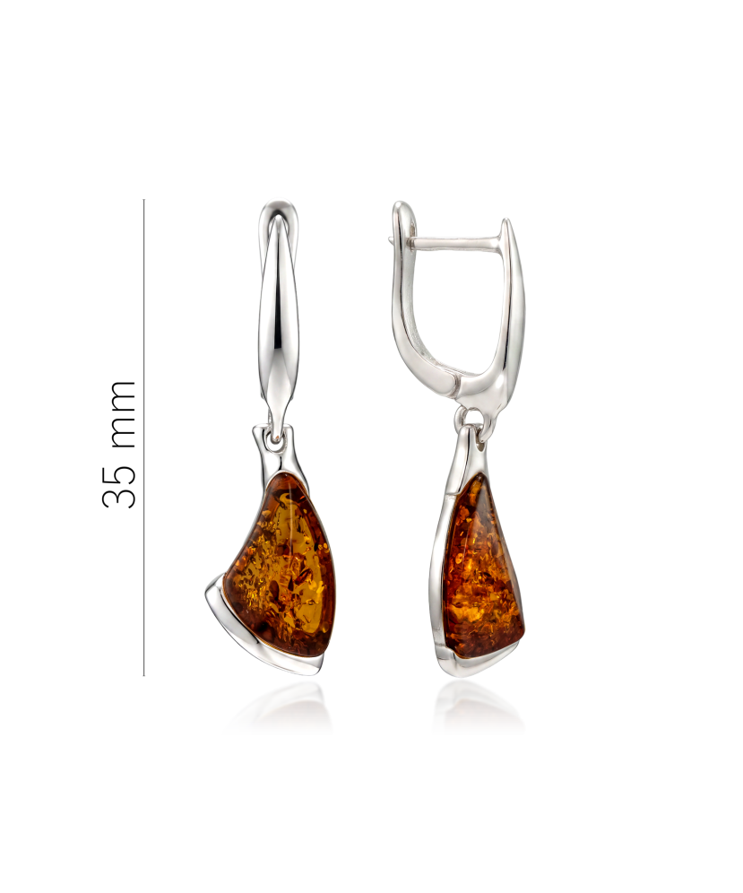 Серьги из серебра с янтарём