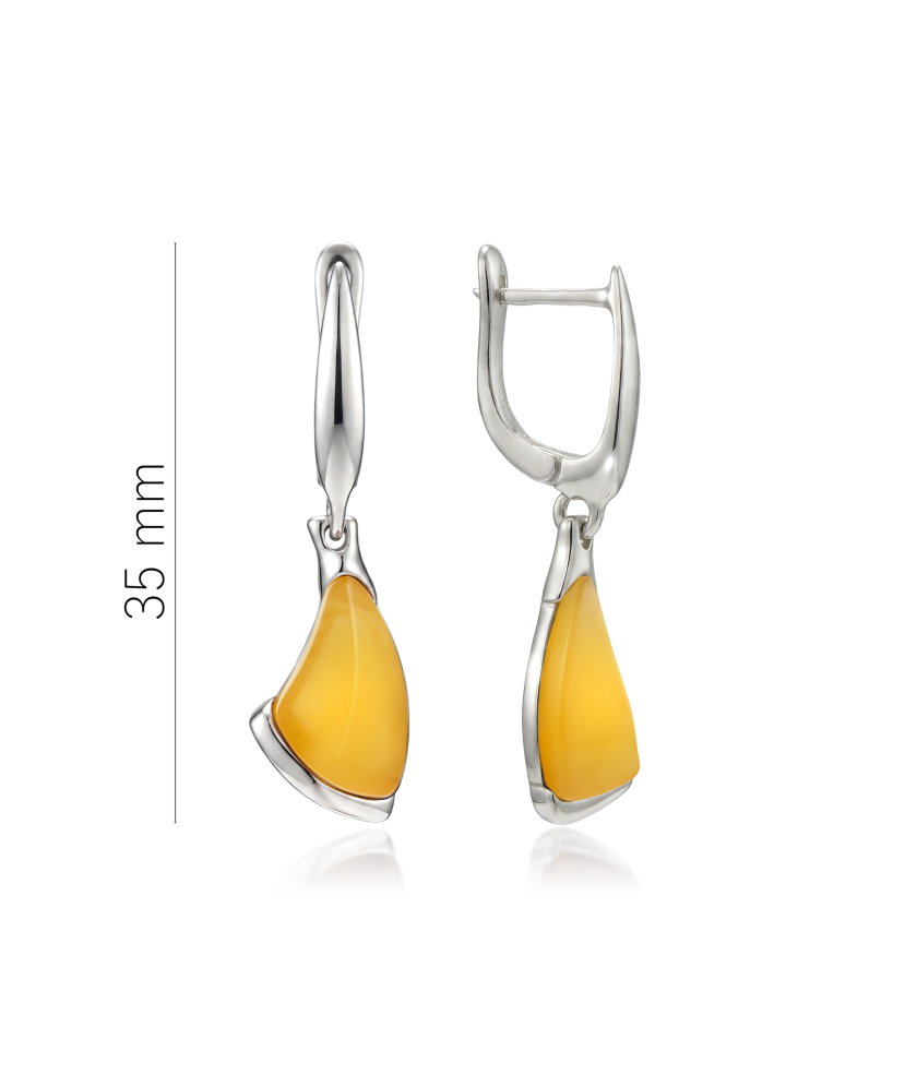 Серьги из серебра с янтарём