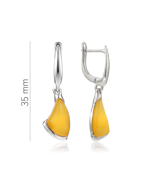 Sterling silver earrings with amber