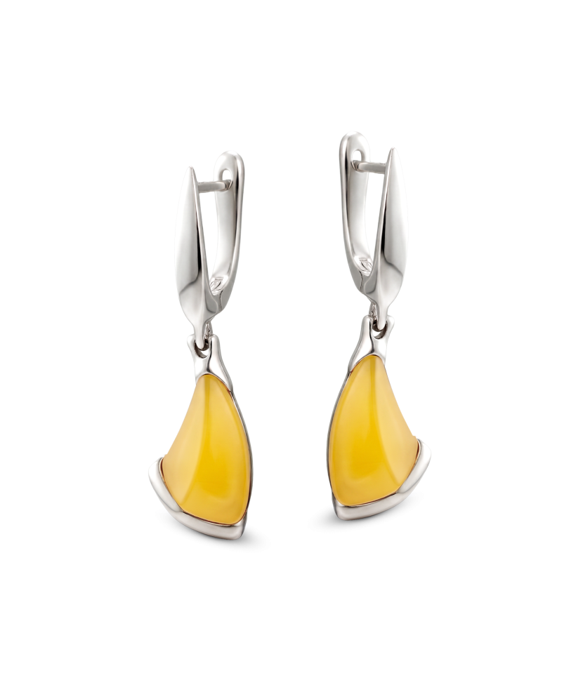Sterling silver earrings with amber