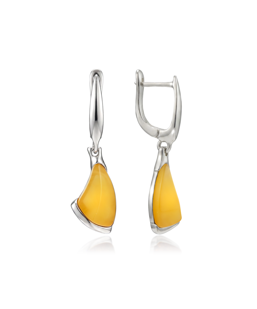 Sterling silver earrings with amber