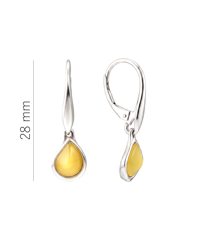 Серьги из серебра с янтарём