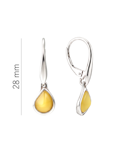 Sterling silver earrings with amber