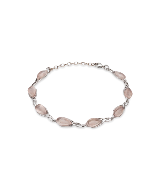 Sterling Silver bracelet with rose quartz