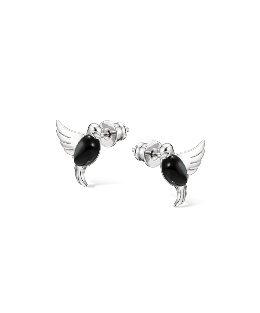 Sterling silver earrings with onyx