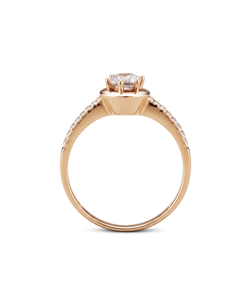 Gold ring with zircons