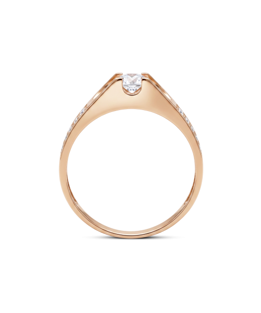 Gold ring with zircons