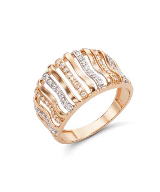 Gold ring with zircons