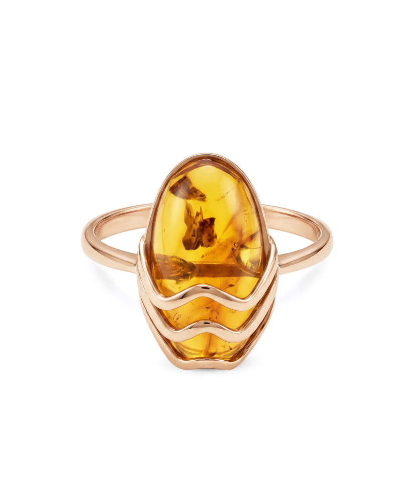Gold ring with amber