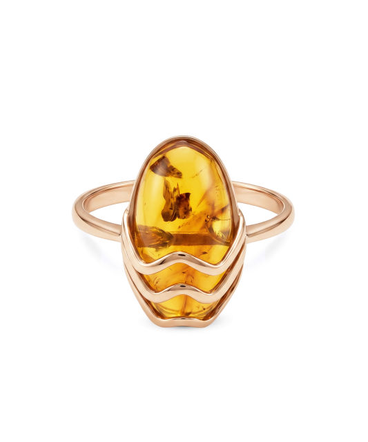 Gold ring with amber