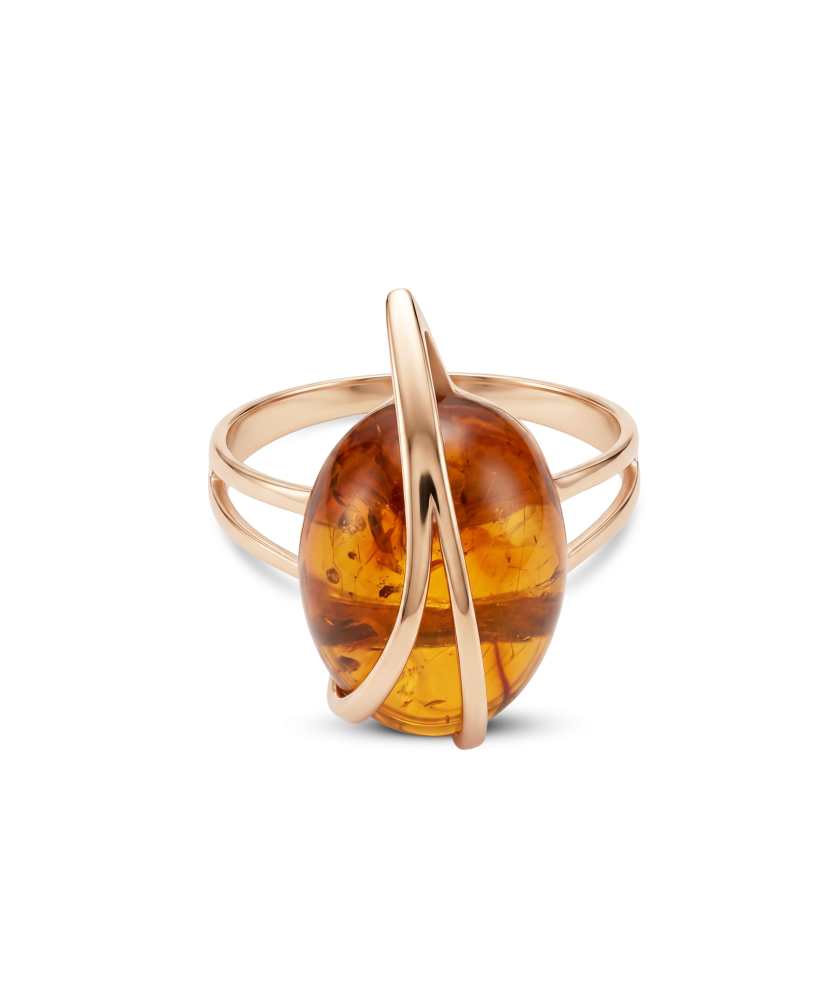 Gold ring with amber