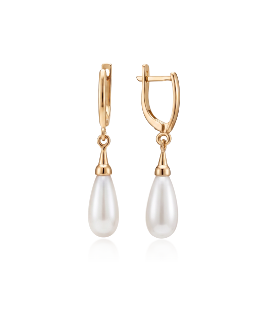Gold earrings with pearls