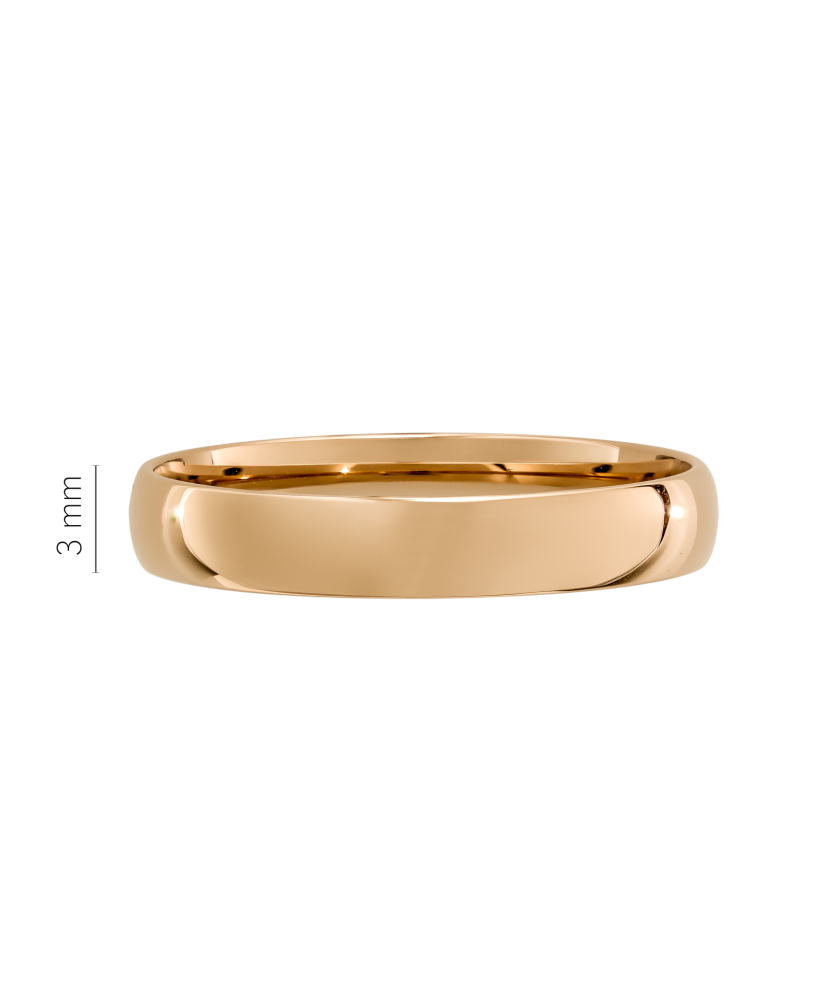 Gold wedding ring 3mm with comfort