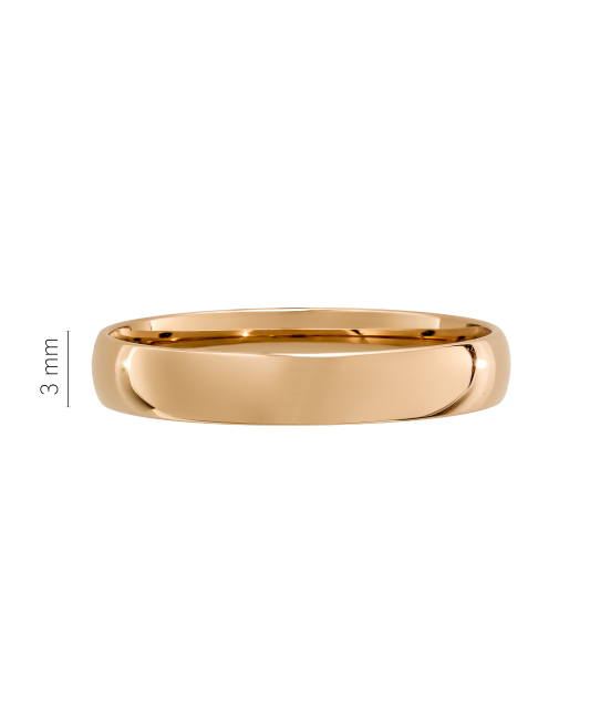 Gold wedding ring 3mm with comfort