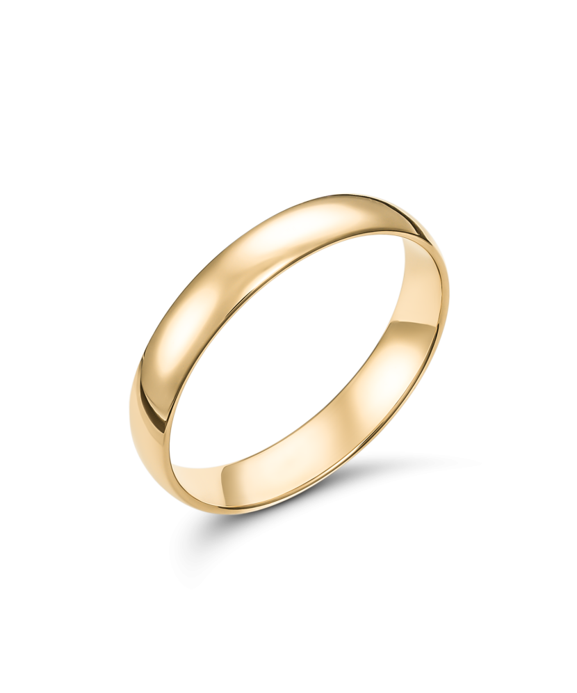 Yellow gold wedding ring 3mm with comfort