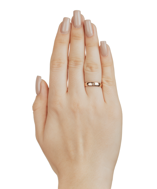 Gold wedding ring with diamond 3mm with comfort