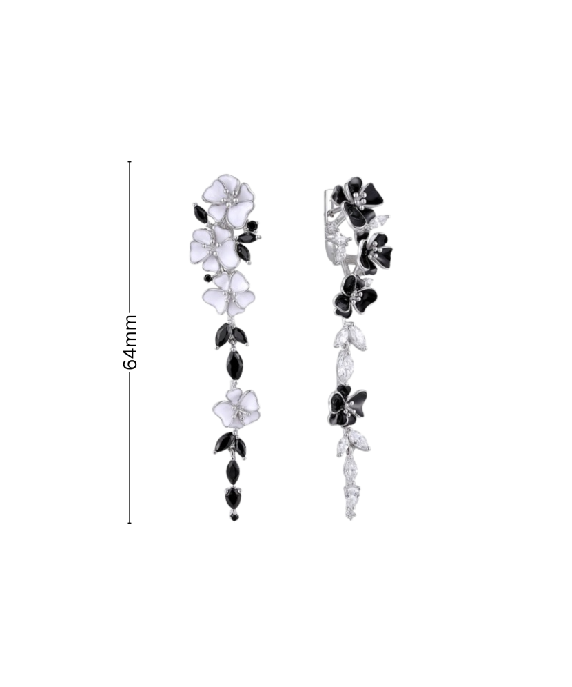 Sterling Silver earrings with zircons and spinels