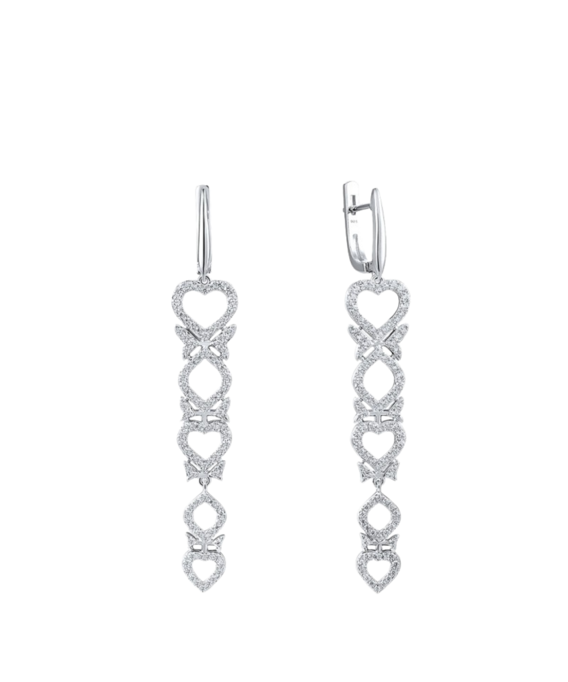 Серьги из серебра с цирконами