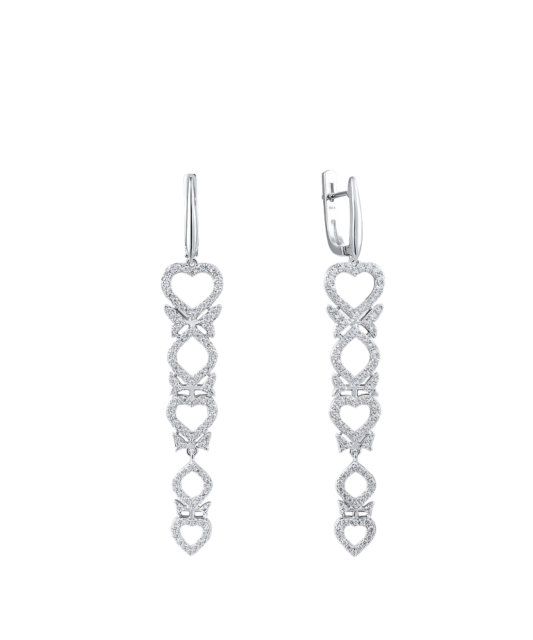 Серьги из серебра с цирконами