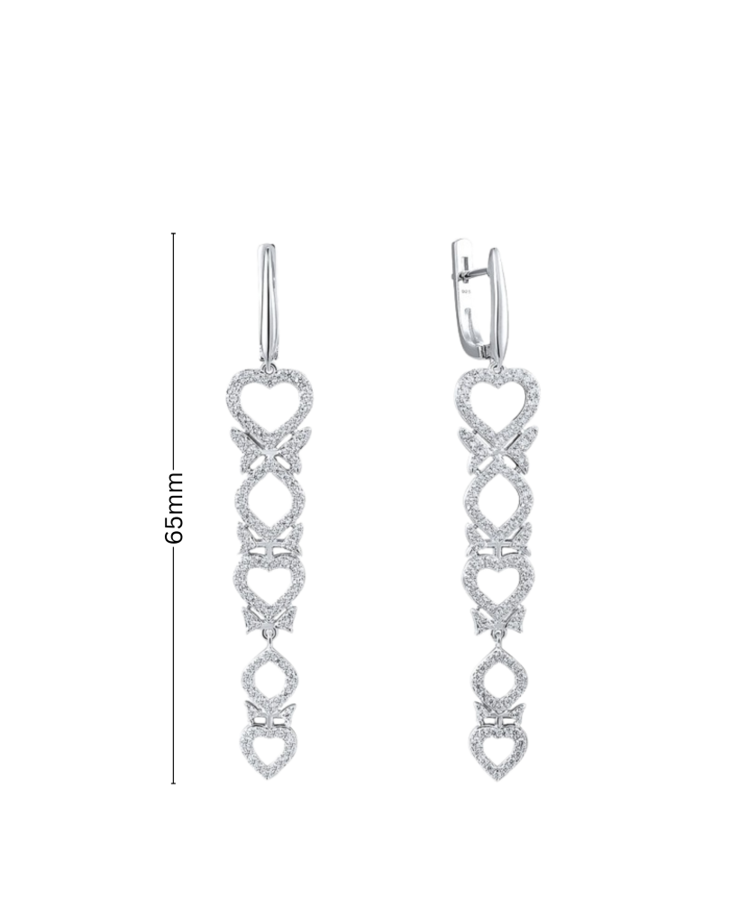 Серьги из серебра с цирконами