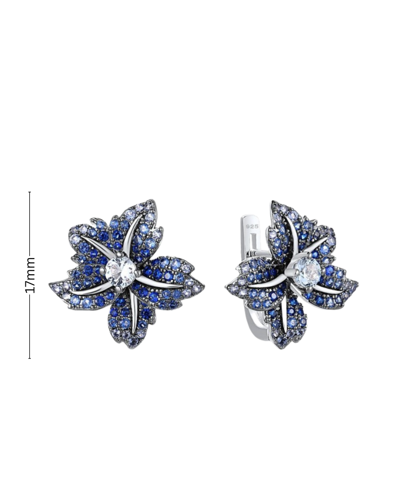 Sterling Silver earrings with zircons and spinels