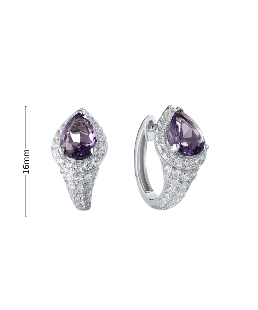 Sterling silver earrings with zircons