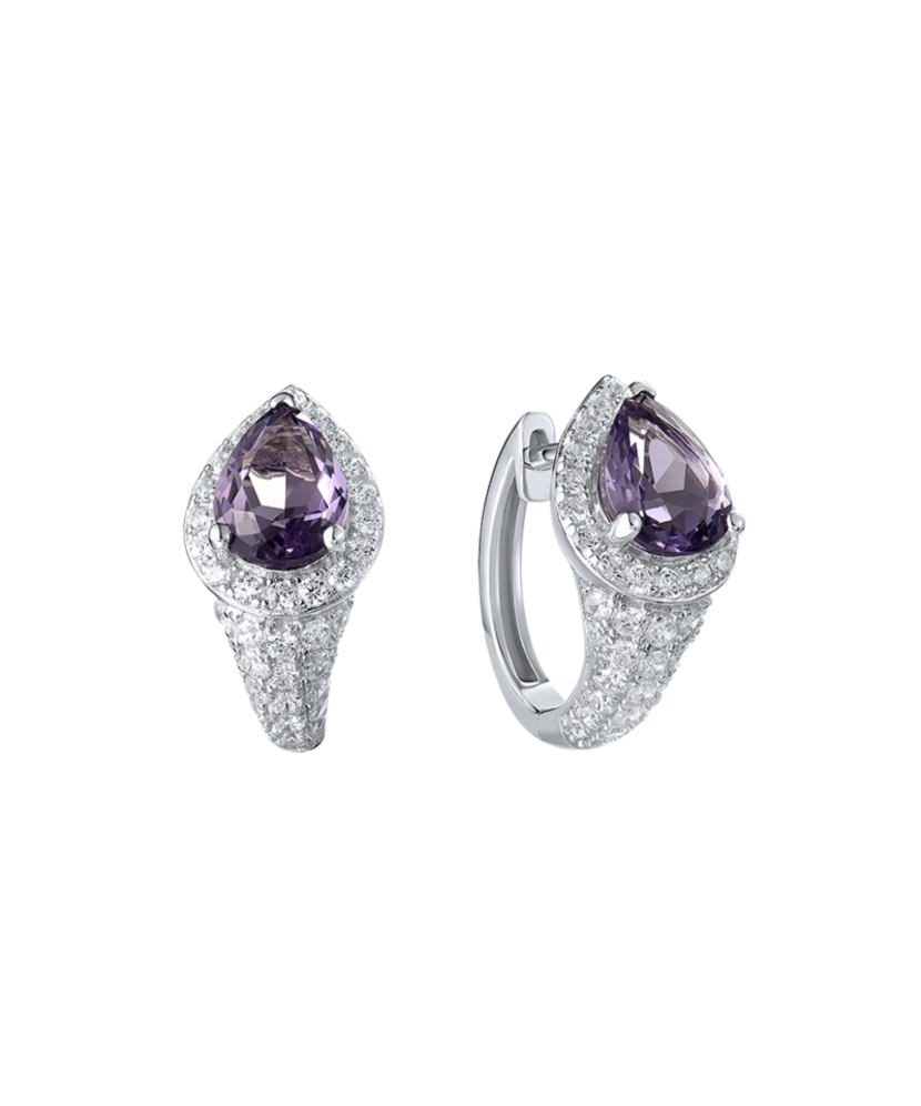 Sterling silver earrings with zircons