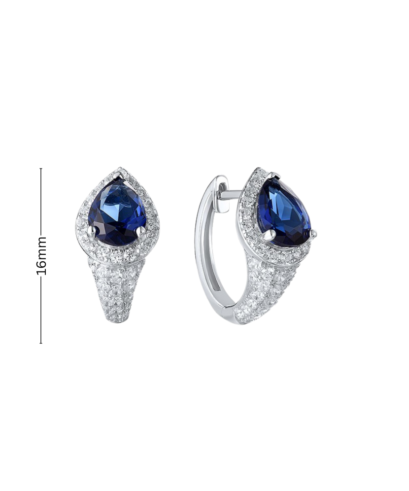 Серьги из серебра с цирконами