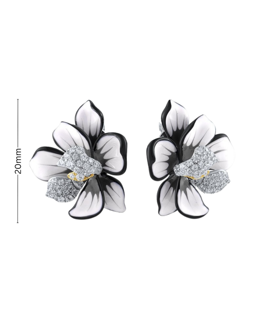 Sterling silver earrings with enamel and zircons