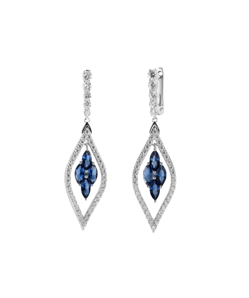 Серьги из серебра с цирконами