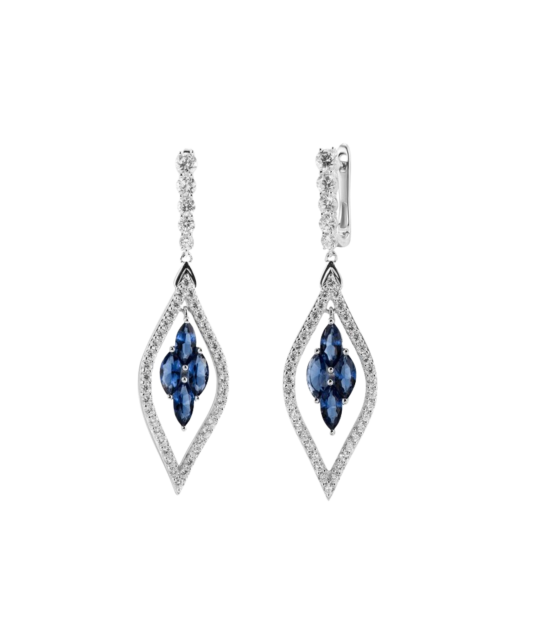 Серьги из серебра с цирконами
