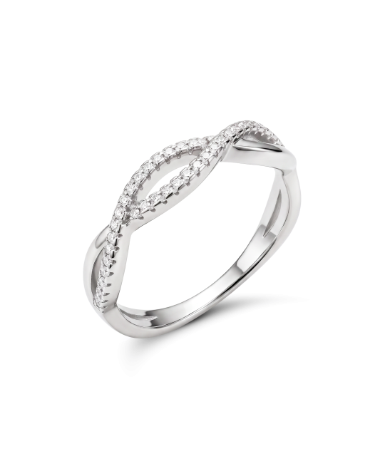 Sterling silver ring with zircons