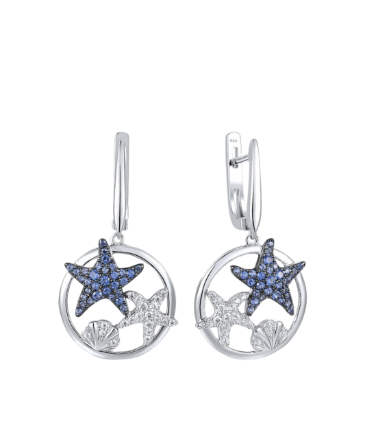 Sterling Silver earrings with zircons and spinels