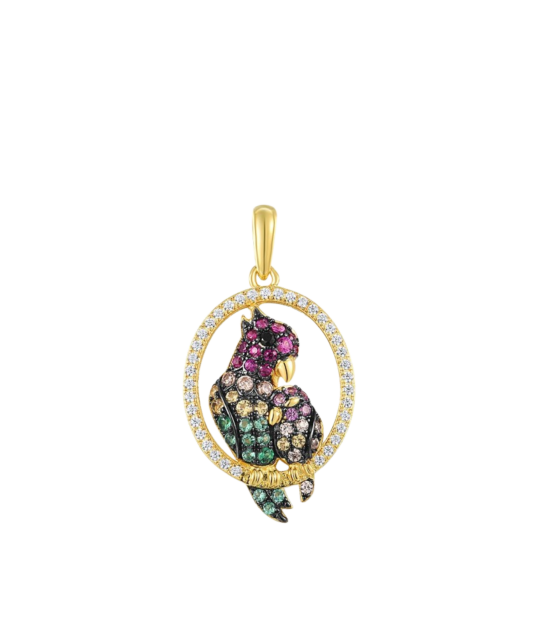 Gilded Sterling Silver pendant with spinels and zircons