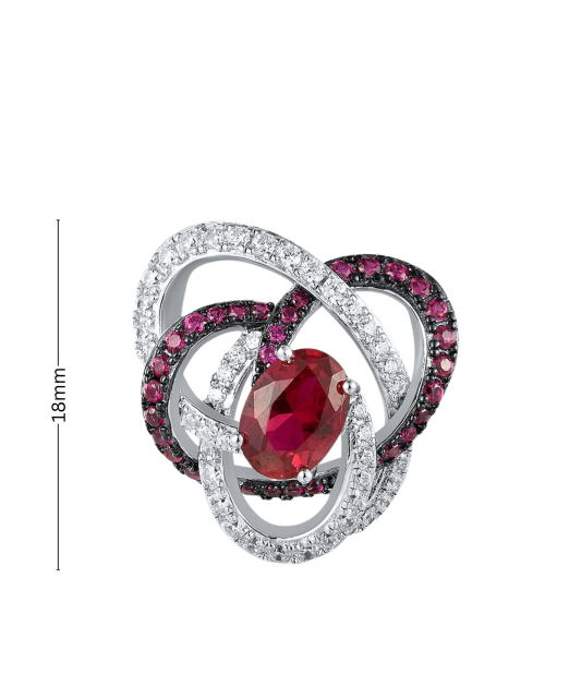 Sterling Silver pendant with nano rubies and zircons