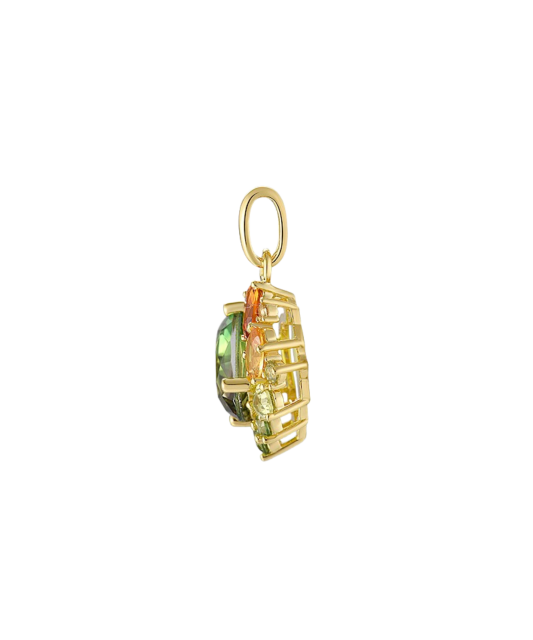 Gilded Sterling Silver pendant with spinels and zircons