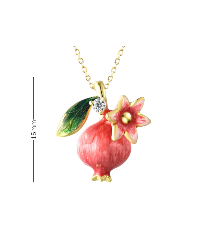 Gilded Sterling Silver pendant with zircons and enamel