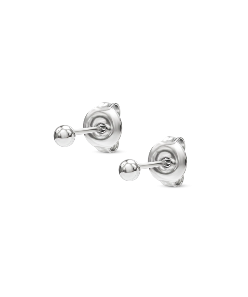 Sterling silver earrings "Bubbles" 3mm