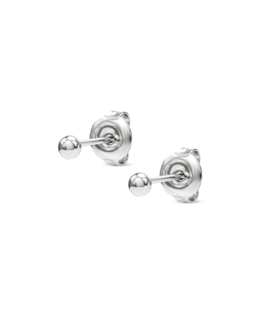 Sterling silver earrings "Bubbles" 3mm