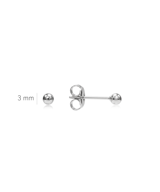 Sterling silver earrings "Bubbles" 3mm