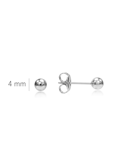Sterling silver earrings "Bubbles" 4mm