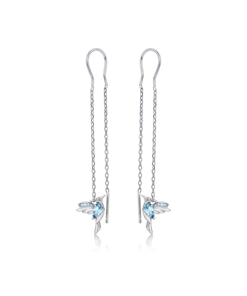 Серьги из серебра с цирконами
