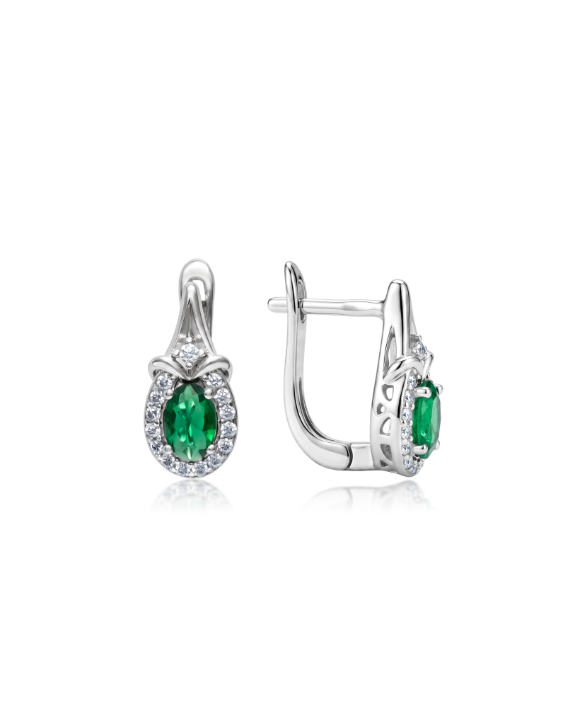 Серьги из серебра с цирконами