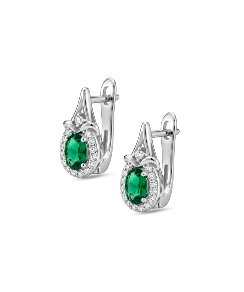 Серьги из серебра с цирконами