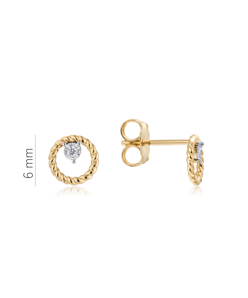 Yellow Gold earrings with diamonds