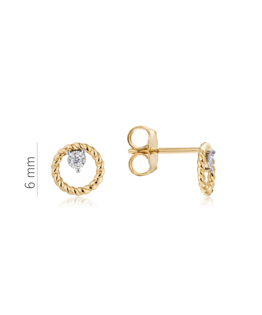 Yellow Gold earrings with diamonds